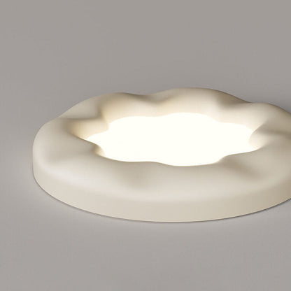 Modern Cream Flower Design Resin Acrylic LED Flush Mount Ceiling Light