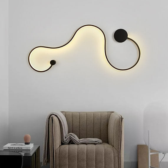 مصباح حائط LED معاصر من الألومنيوم والسيليكون بتصميم نورديك لغرفة المعيشة 