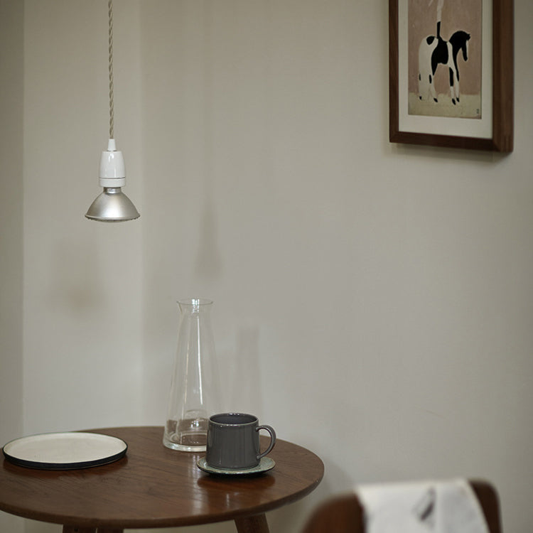 Contemporary Industrial Aluminum Cone Shade Ceramic Head 1-Light Pendant Light For Living Room