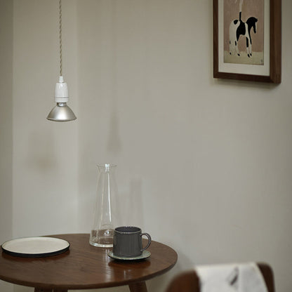 Contemporary Industrial Aluminum Cone Shade Ceramic Head 1-Light Pendant Light For Living Room