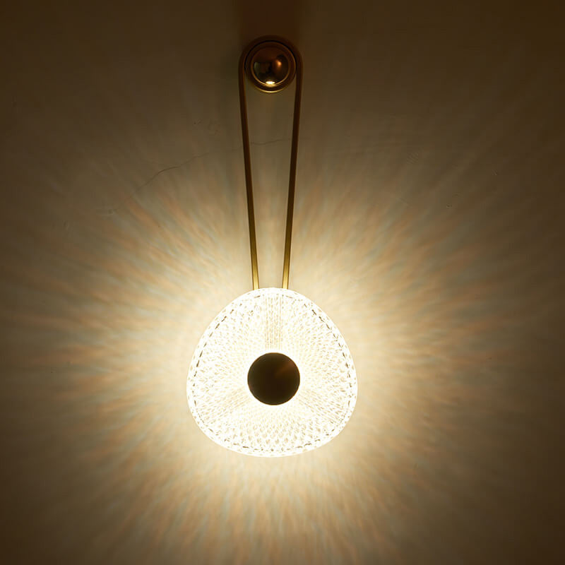Modern Luxury Round Acrylic Metal Hanging LED Wall Sconce Lamp