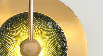 مصباح حائط LED دائري فاخر من Nordic Light مصنوع من المعدن والزجاج 