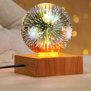 Colorful Glass Ball USB Plug-in 1-Light LED Decorative Table Lamp