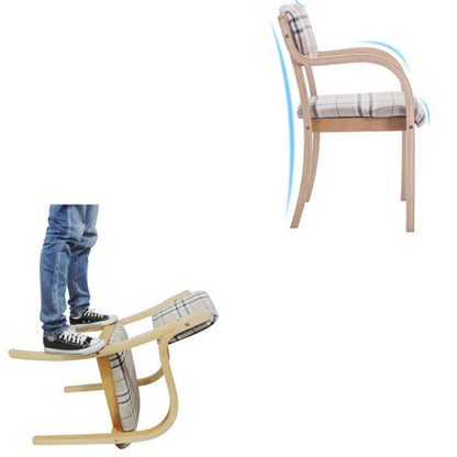 Contemporary Nordic Wood Cotton Linen Fabric PU Leather Velvet Sponge Square Dining Chair Backrest Armrest For Dining Room