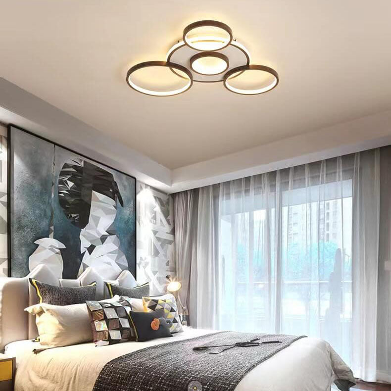 Modern Light Luxury Circular Combination Aluminum LED Flush Mount Ceiling Light