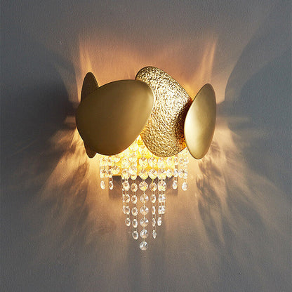 Modern Luxury Crystal Tassel Gold 2/3 Light Wall Sconce Lamp