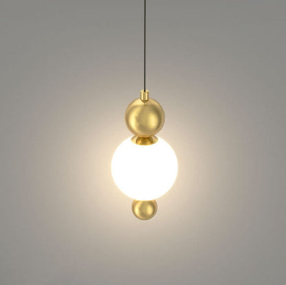 Minimalist Light Luxury Glass Ball String Copper LED Pendant Light