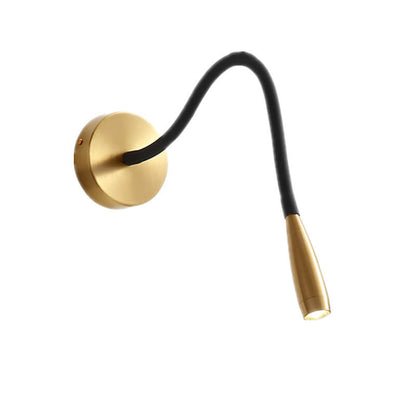 Simple Hose Spotlight Brass LED Reading Wall Sconce Lamp