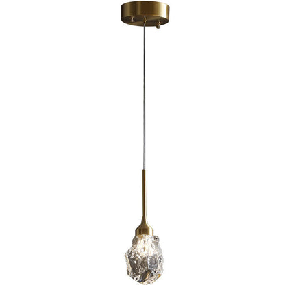 Modern Light Luxury Full Copper Crystal 1-Light Pendant Light