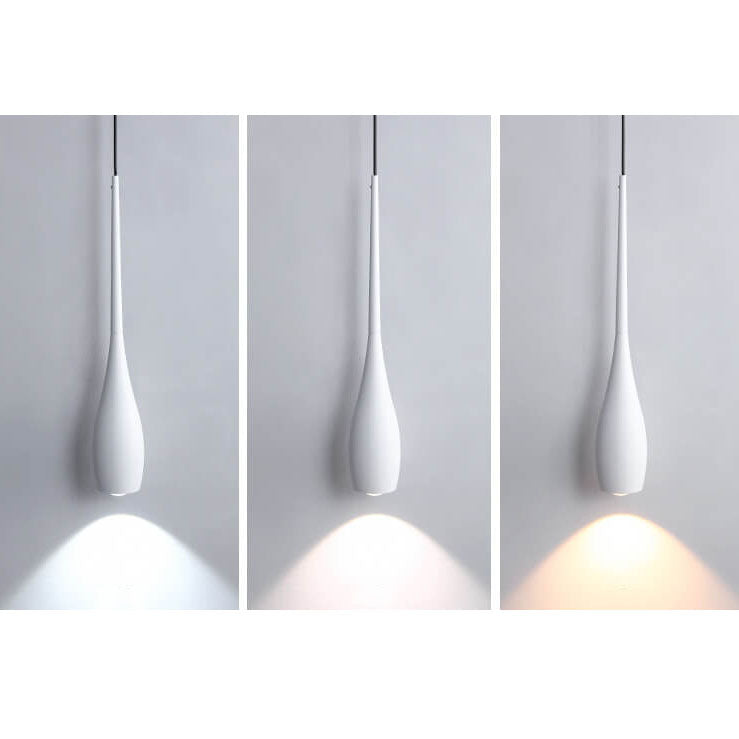 مصباح LED حديث بسيط بلون أسود وأبيض على شكل دمعة من الألومنيوم 