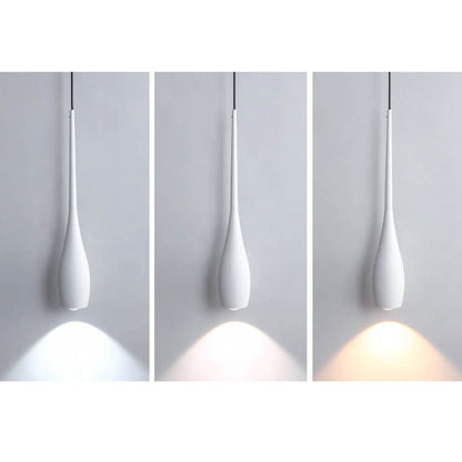 مصباح LED حديث بسيط بلون أسود وأبيض على شكل دمعة من الألومنيوم 