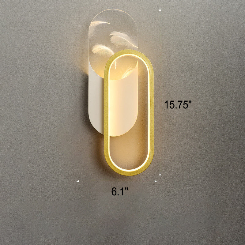 مصباح حائط LED هندسي من الأكريليك بتأثير الريش الفاخر 