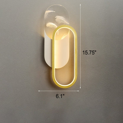 مصباح حائط LED هندسي من الأكريليك بتأثير الريش الفاخر 