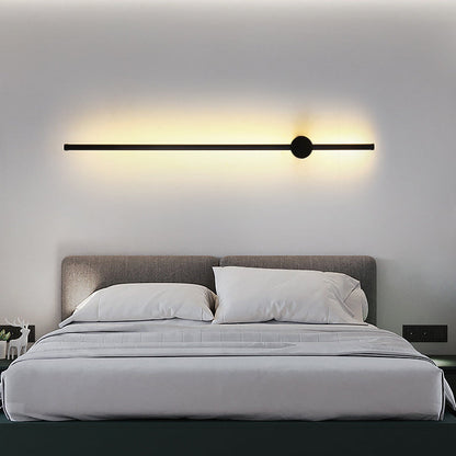 مصباح حائط LED طويل من الألومنيوم والحديد والسيليكون بتصميم عصري بسيط لغرفة النوم 