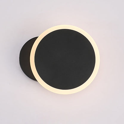 مصباح حائط LED دائري دوار مصنوع من الحديد والأكريليك بتصميم عصري بسيط لغرفة النوم 