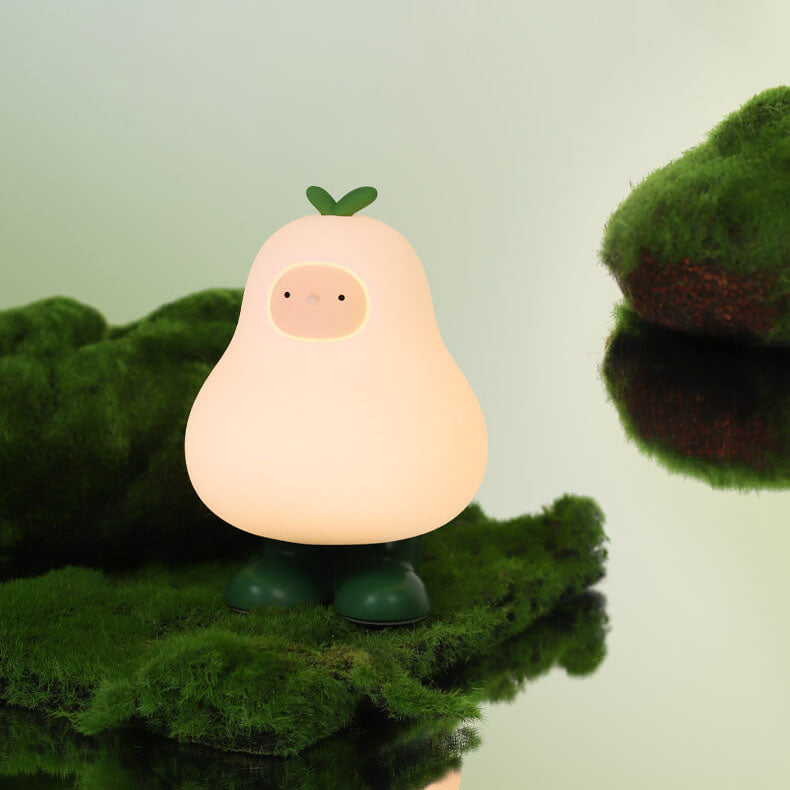 Creative Cartoon Pear Silicone LED Night Light Table Lamp