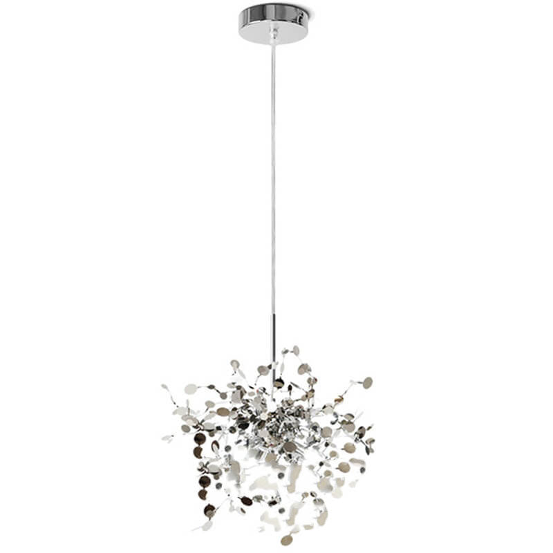Contemporary Nordic Creative Art Stainless Steel 3-Light Chandelier For Living Room