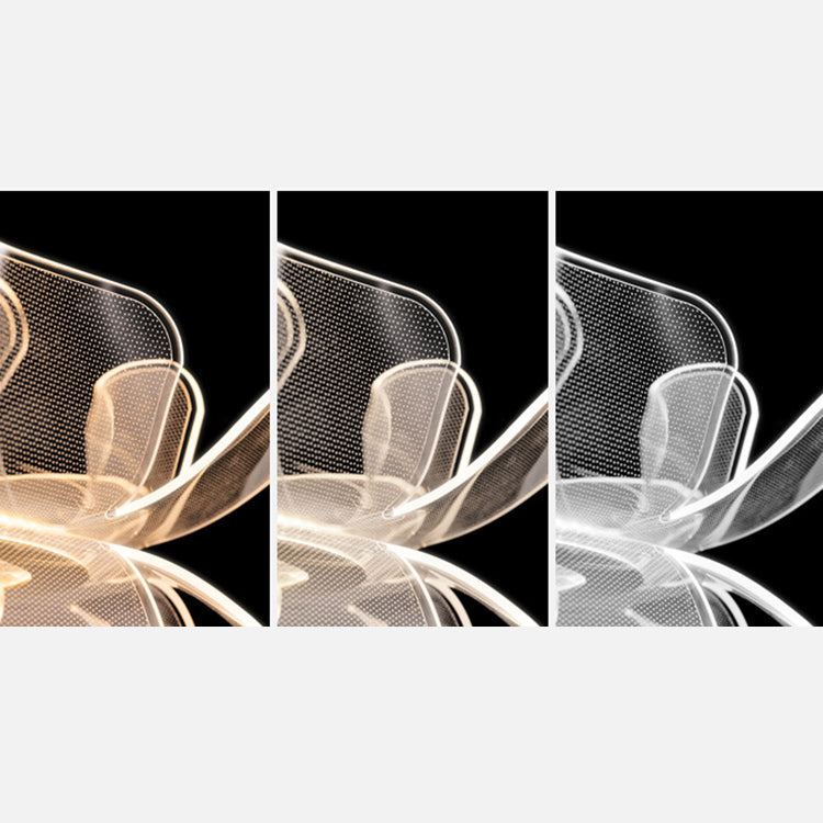 Modern Minimalist Round Flower Clear Metal Acrylic LED Island Light Chandelier For Dining Room