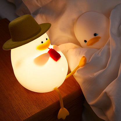 Creative Cartoon Silicone Duck Pat  LED Night Light Table Lamp