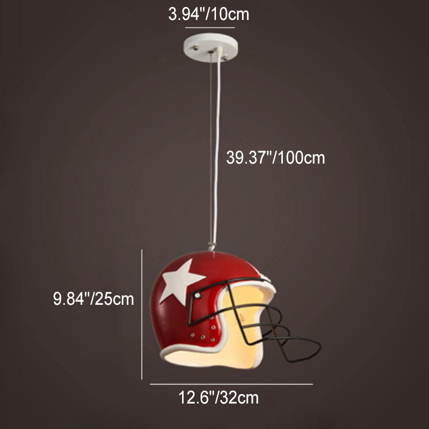 Modern Creative Ball Cap Helmet Decorative Resin 1-Light Pendant Light