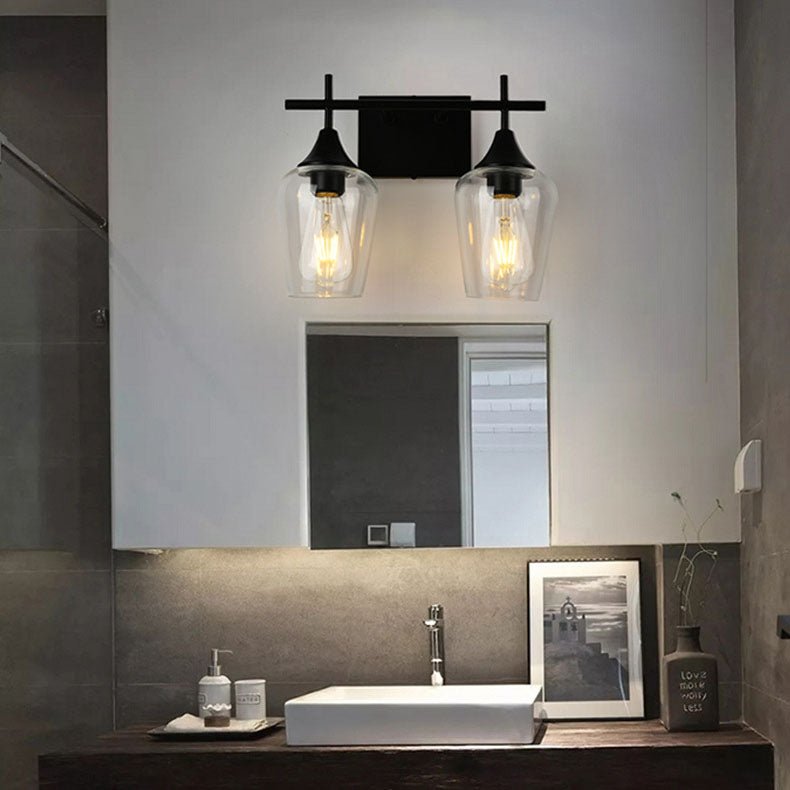 Industrial Simple Wine Glass Iron 2/3 Light Wall Sconce Lamp