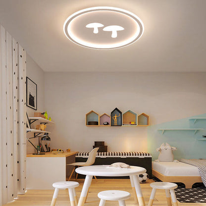 Modern Round Acrylic Shade Mushroom Pattern LED Flush Mount Light