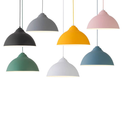 Modern Solid Color Macaron Iron Aluminum 1-Light Pendant Light