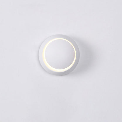 Modern Minimalist Round Rotatable Aluminum PC LED Wall Sconce Lamp For Bedroom