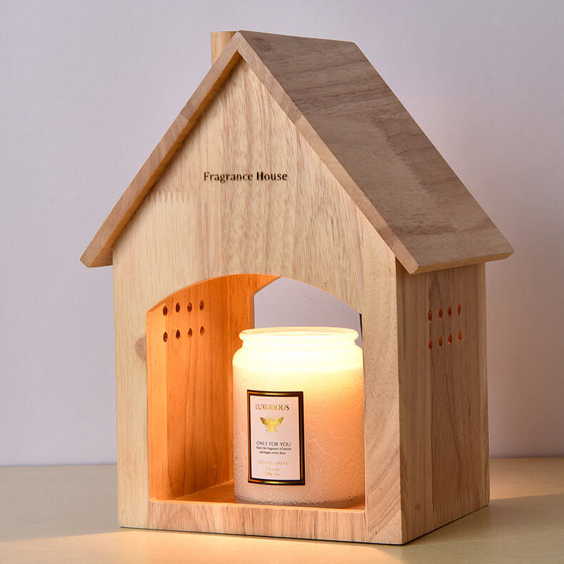 Japanese Creative House Design Log Wood 1- Light Melting Wax Table Lamp