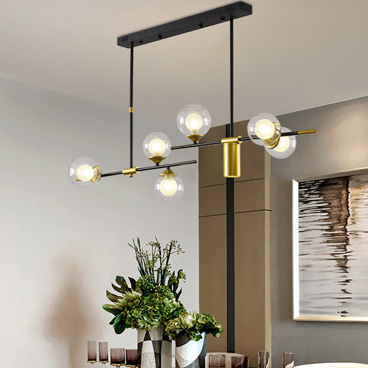 Modern Minimalist Round Ball Glass Iron LED Chandelier