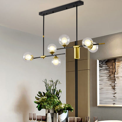 Modern Minimalist Round Ball Glass Iron LED Chandelier
