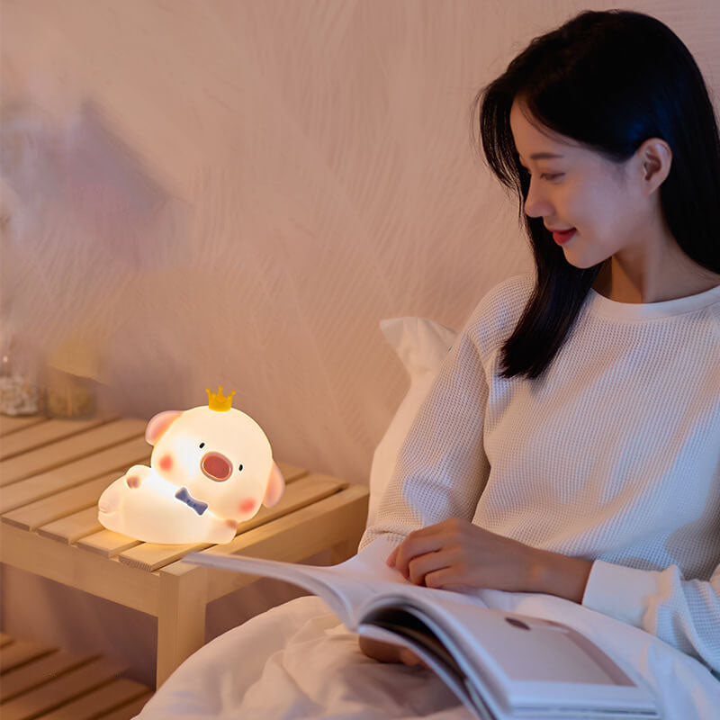 Cute Piggy Silicone LED Night Light Bedside Table Lamp