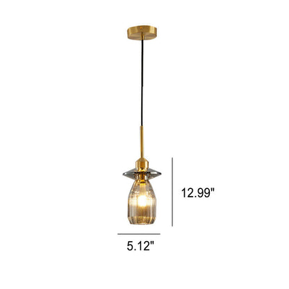 Modern Luxury Crystal Oval Jar 1-Light Pendant Light