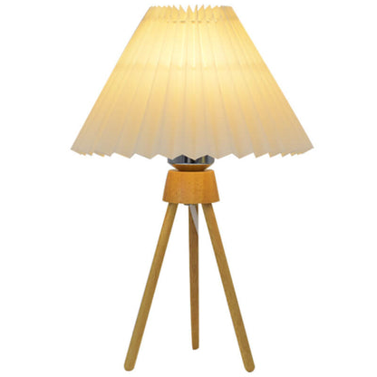 Nordic Retro Tripod Pleated Design Umbrella 1-Light Table Lamp