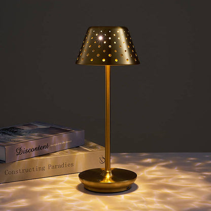 Modern Minimalist Perforated Wrought Iron USB Power-on LED Table Lamp