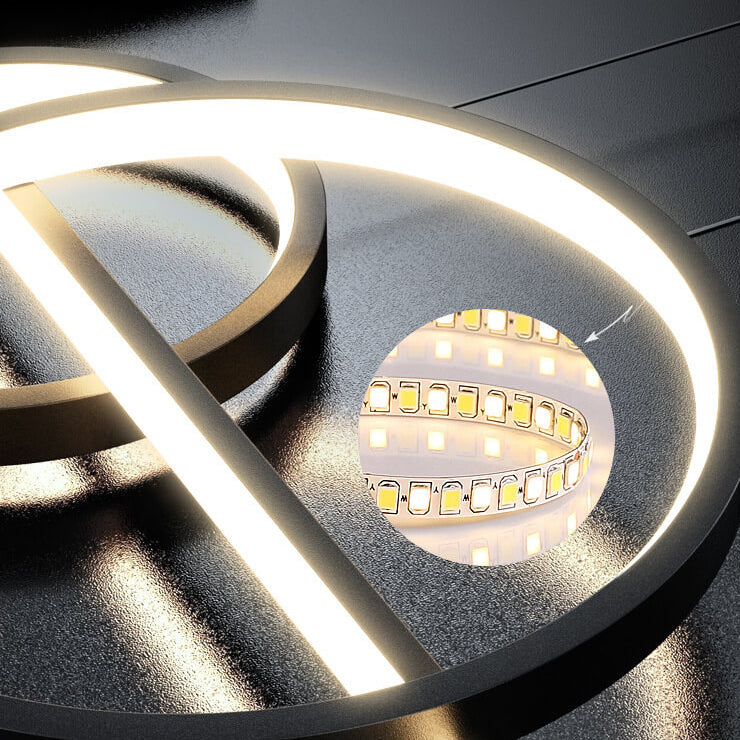 ثريا جزيرة LED مصنوعة من شريط سيليكون حديدي بتصميم عصري بسيط لغرفة الطعام 