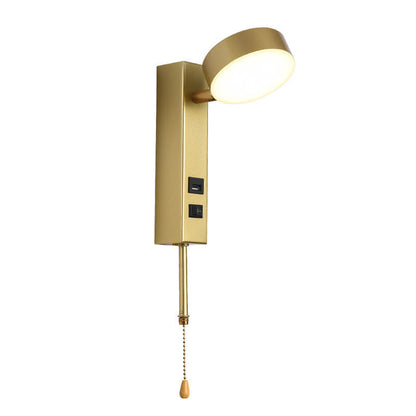 مصباح حائط LED USB ذو قاعدة مستديرة مستطيلة بسيطة على الطراز الاسكندنافي 