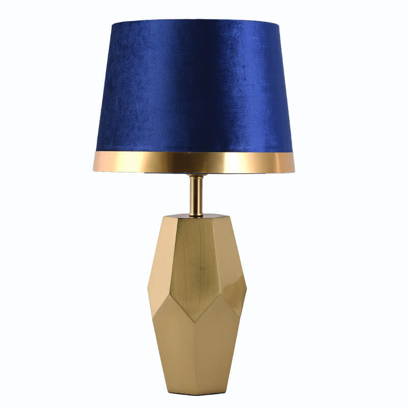 Luxury Art Fabric Metal Geometric Base 1-Light Table Lamp