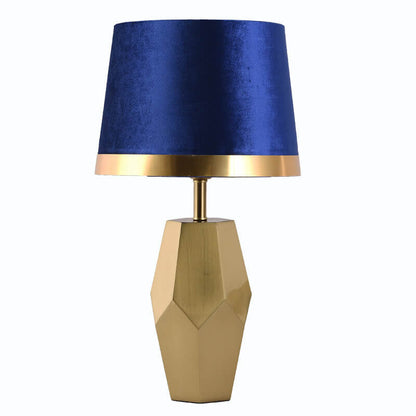 Luxury Art Fabric Metal Geometric Base 1-Light Table Lamp