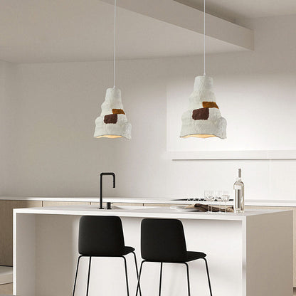 Japanese Wabi-sabi Pure White 1-Light Pendant Light