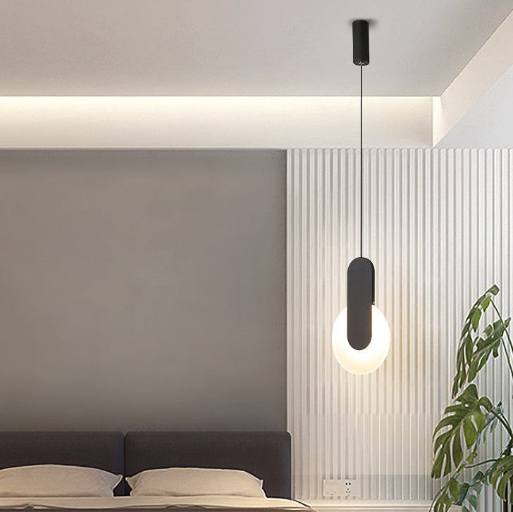 مصباح LED دائري نصف دائري من الأكريليك بتصميم بسيط وعصري، مناسب لجانب السرير 