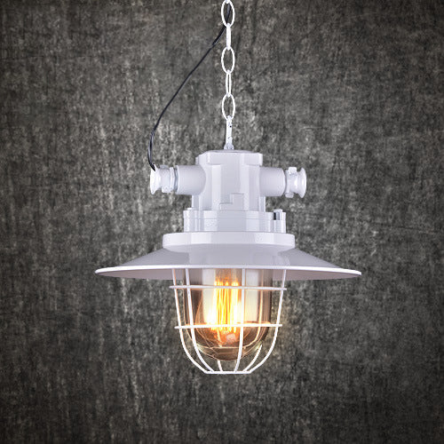 Contemporary Industrial Iron Pot Lid Glass Shade 1-Light Pendant Light For Dining Room
