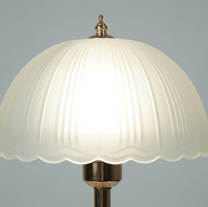 Contemporary Nordic Iron Glass Dome Streak 1-Light Table Lamp For Bedside