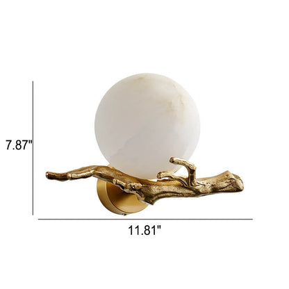 Creative Luxury Brass Lucite Tree Branch 1-Light Wall Sconce Lamp