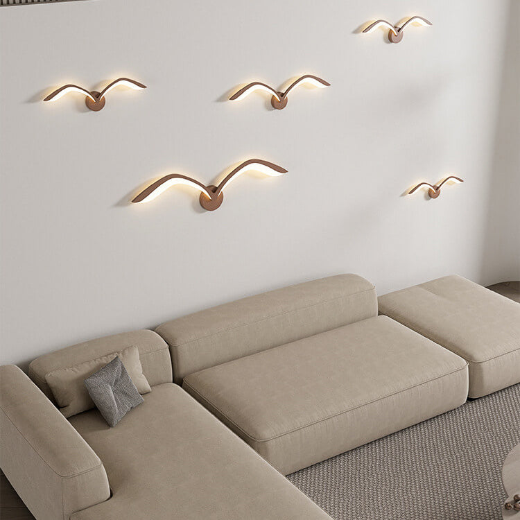 مصباح حائط LED من الأكريليك بتصميم طائر النورس بتصميم بسيط إسكندنافي 