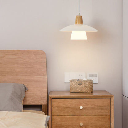 Japanese Minimalist Log Glass 1-Light Pendant Light