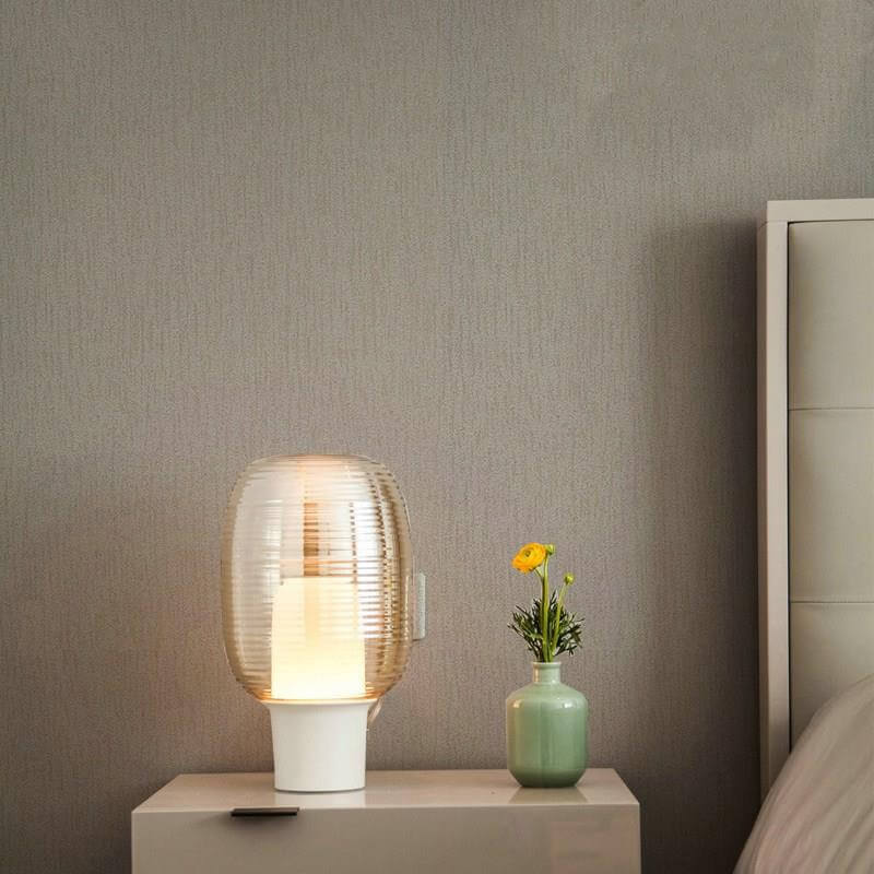 Modern Minimalist Striped Oval Glass 1-Light Table Lamp