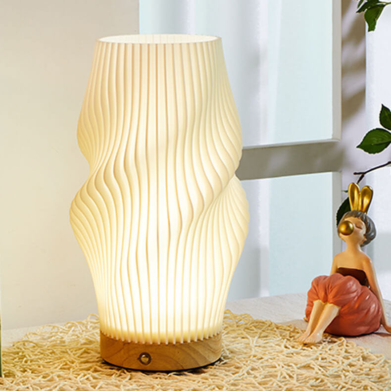 Nordic Creative Geometry 3D Printed Wood Base 1-Light Table Lamp