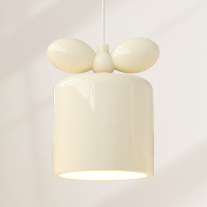 Modern Simplicity Cylinder Bow Metal Resin 1/3/5 Light Pendant Light For Bedroom