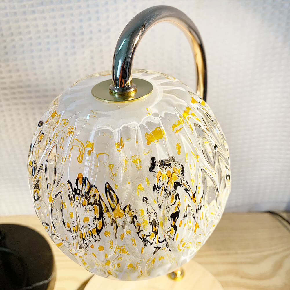 Japanese Style Creative Glass Spherical 1-Light Melting Wax Table Lamp